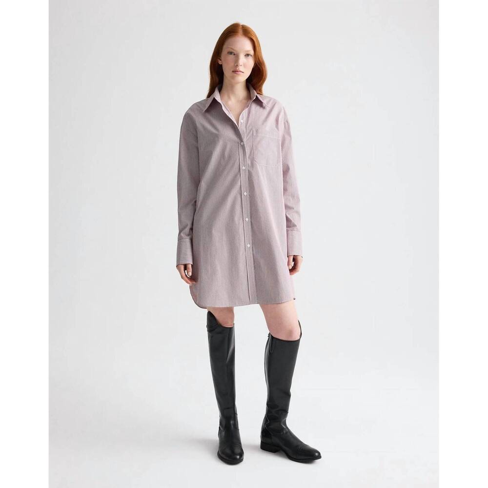 NEW TWP big joe shirt dress in white/wine